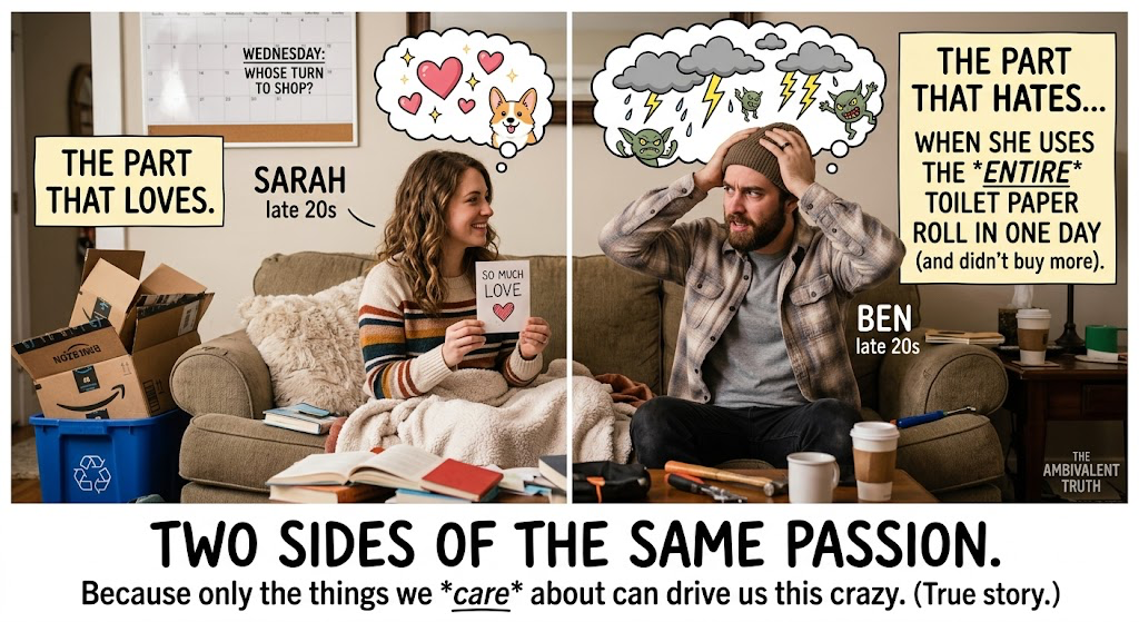 Love and Hate Can Share the Same Room